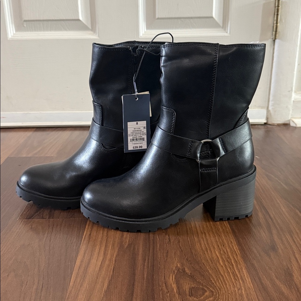 Universal Thread Black Combat & Moto Boots